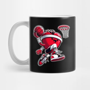 Valentine's Day Heart Basketball Player Slam Dunking Mug